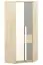Chambre d'adolescents - armoire à portes battantes / armoire d'angle Greeley 01, couleur : hêtre / blanc / gris platine - Dimensions : 199 x 82 x 82 cm (H x L x P), avec 2 portes et 6 compartiments