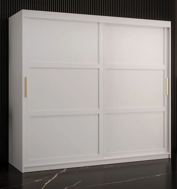 Armoire moderne avec 10 compartiments Liskamm 17, Couleur : Blanc mat - Dimensions : 200 x 200 x 62 cm (h x l x p), avec grand espace de rangement