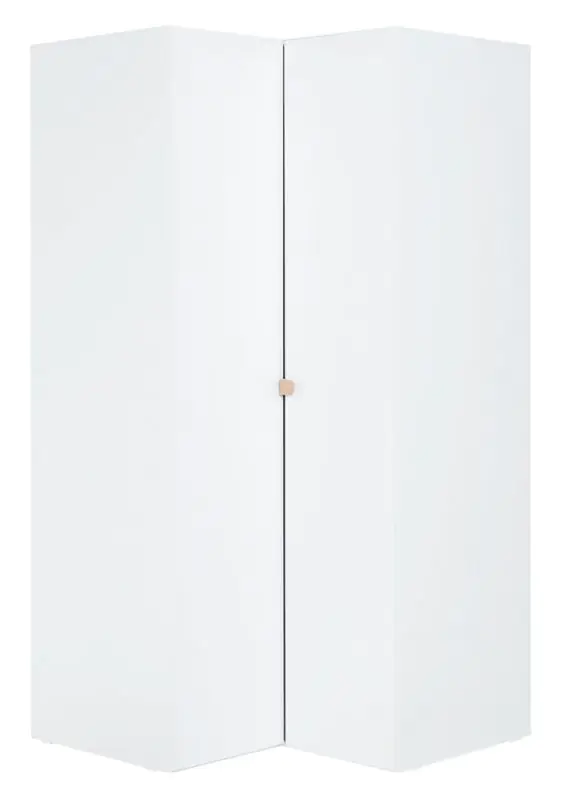 Chambre d'adolescents - Armoire à portes battantes / armoire d'angle Skalle 12, couleur : blanc - Dimensions : 206 x 104 x 104 cm (H x L x P)