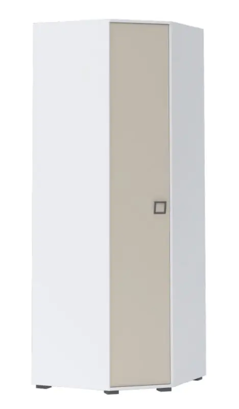 Armoire à portes battantes / armoire d'angle 20, couleur : blanc / crème - Dimensions : 236 x 86 x 86 cm (H x L x P)