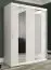 Armoire moderne avec aspect marbre Ätna 12, Couleur : Blanc mat / Marbre blanc - Dimensions : 200 x 150 x 62 cm (h x l x p), avec cinq casiers