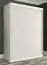 Armoire deux portes aspect marbre Etna 36, Couleur : Blanc mat / Marbre blanc - Dimensions : 200 x 150 x 62 cm (h x l x p), avec cinq casiers et deux tringles à vêtements