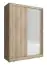 Armoire neutre avec une porte à miroir Warbreck 06, couleur : Chêne de Sonoma - Dimensions : 200 x 130 x 62 cm (H x L x P)