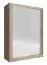 Armoire avec deux portes à miroir Warbreck 09, couleur : Chêne de Sonoma - Dimensions : 200 x 130 x 62 cm (h x l x p), avec grand espace de rangement
