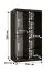 Armoire simple avec une porte à miroir Balmenhorn 76, Couleur : Noir mat - Dimensions : 200 x 100 x 62 cm (h x l x p), avec grand espace de rangement
