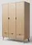 Armoire à portes battantes / Penderie en chêne massif naturel, Aurornis 06 - Dimensions : 200 x 142 x 60 cm (H x L x P)