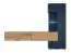 Exceptionnel meuble-paroi Kinn 05, couleur : bleu foncé / chêne - dimensions : 162 x 210 x 40 cm (h x l x p), avec suffisamment d'espace de rangement