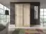 Armoire sobre à portes coulissantes Bickleigh 02, couleur : Chêne de Sonoma - Dimensions : 200 x 130 x 62 cm (h x l x p), avec cinq casiers