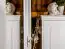 Armoire à portes battantes / penderie Jabron 04, pin massif, laqué blanc - 218 x 193 x 62 cm (H x L x P)