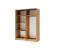 Armoire à portes coulissantes / Penderie Nikea, Couleur : Chêne Artisan - Dimensions : 198 x 150 x 60 cm (H x L x P)