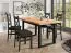 Table de salle à manger classique Merosina 11 avec beaucoup d'espace de rangement, 160 x 90 cm, Chêne Wotan / Noir mat, belles veinures et finition de qualité, robuste