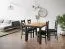 Table de salle à manger stylée Varbas 02, bicolore, Chêne doré Craft / Noir mat, 120 x 80 cm, construction robuste, table de cuisine durable, moderne