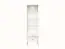 Vitrine Roanoke 02, Couleur : Blanc / Blanc brillant - Dimensions : 190 x 55 x 40 cm (h x l x p), avec 1 porte, 2 tiroirs et 4 compartiments