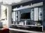 Mur de salon au design moderne Bjordal 52, Couleur : Noir brillant / Blanc brillant - dimensions : 190 x 300 x 45 cm (h x l x p), avec deux tiroirs