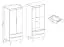 Armoire à deux tiroirs Cathcart 11, Couleur : Chêne Riviera / Blanc - Dimensions : 197 x 80 x 56 cm (H x L x P)