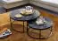 Set de 2 tables de salon rondes, Couleur : Aspect Marbre / Noir - Dimensions : 80 x 80 x 36 cm et 60 x 60 x 26 cm (L x P x H)