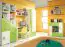 Étagère de la chambre des jeunes Namur 04, couleur : vert / beige - Dimensions : 197 x 45 x 44 cm (h x l x p)