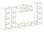 Meuble-paroi de salon stylé Hompland 22, couleur : blanc - dimensions : 170 x 260 x 40 cm (h x l x p), avec trois armoires suspendues
