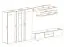 Meuble-paroi Salon Hompland 165, couleur : blanc - dimensions : 170 x 260 x 40 cm (h x l x p), avec suffisamment d'espace de rangement