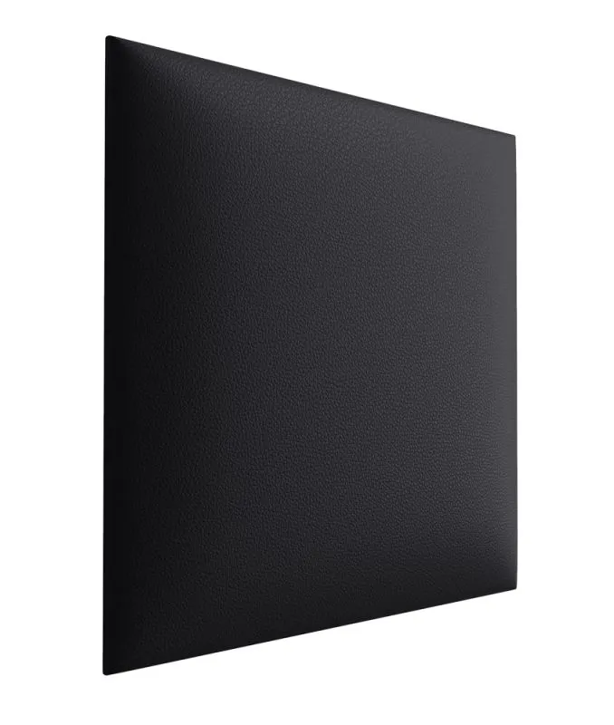 Panneaux rembourrés, lot de 10, Couleur : Noir, housse : similicuir, dimensions : 30 x 30 cm