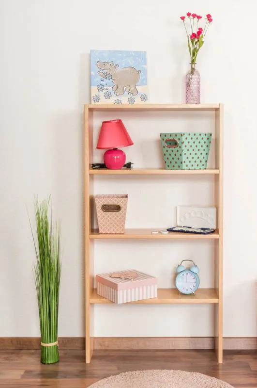 Étagère "Easy Meubles" S05, hêtre naturel massif - 120 x 64 x 20 cm (h x l x p)
