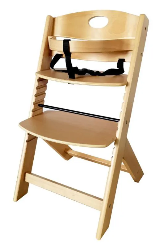 Chaise haute Matteo 17, hêtre massif partiel - Dimensions : 81 x 45 x 51 cm (H x L x P)