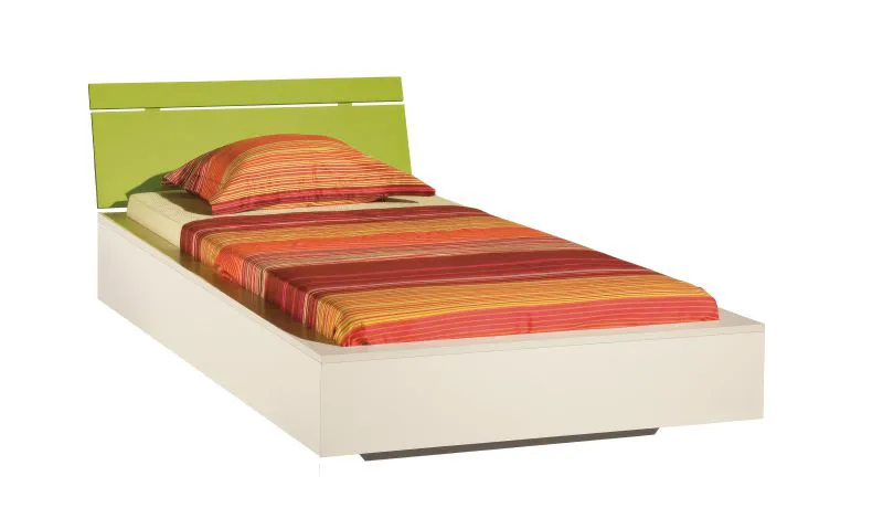 Lit enfant ou adolescent Namur 22 | 90 x 200 cm | Vert et beige | Design moderne, sécurisé, robuste