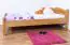 Lit d'enfant / lit de jeunesse en hêtre massif, couleur aulne 113C, avec sommier à lattes - 100 x 200 cm (L x l)