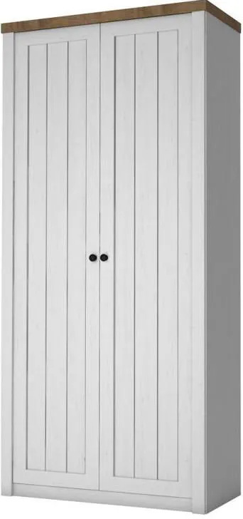 Armoire, Couleur: Pin Blanc / Chêne Brun - Dimensions: 198 x 90 x 53 cm (H x L x P) Abbildung