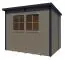 Abri de jardin avec plancher, Cabane de jardin, Gris beige / Anthracite, abri de jardin en éléments, surface au sol : 4,16 m², toit à une pente