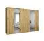 Armoire à portes battantes Korab 100 | 2 portes miroir | Chêne Artisan | 3 m de large | 4 penderies | Soft-Close | Poignées noires