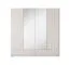 Armoire 2 portes miroir Sloughia 16, protection des chants ABS, Couleur : Beige, dimensions : 208 x 213 x 55 cm, 2 tiroirs, 1 tringle à habits, design moderne à lamelles