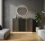 Commode Cikarang 01, Couleur : Noir / Chêne - Dimensions : 100 x 140 x 40 cm (H x L x P)
