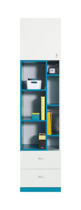Armoire étroite pour adolescent, Blanc / Turquoise - Dimensions: 195 x 45 x 40 cm (H x L x P) Abbildung