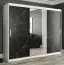Armoire grand format avec 10 compartiments Etna 71, Couleur : Blanc mat / Marbre noir - Dimensions : 200 x 250 x 62 cm (h x l x p), avec grand espace de rangement