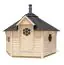 Maison de sauna Eisenhut 15 - Dimensions : 326 x 376 x 310 (L x P x H), Surface au sol : 9 m², Toit en toile 