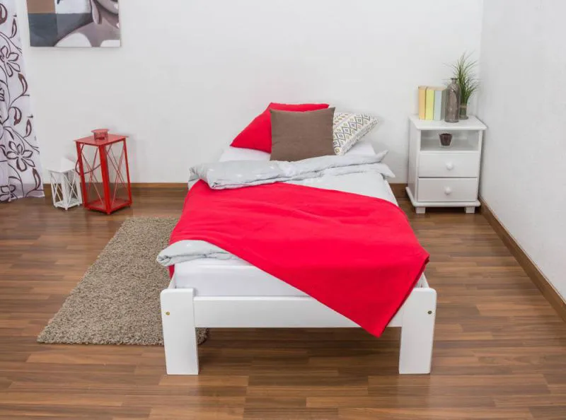 Pin Lit en bois 90 x 200 cm Blanc Abbildung