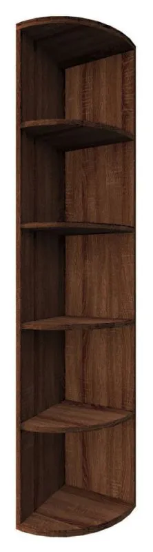 Étagère d'angle Curug 12, couleur : noyer - Dimensions : 188 x 34 x 34 cm (H x L x P)
