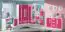 Chambre d'enfant - Armoire à portes battantes / armoire Walter 03, couleur : blanc / rose brillant - 191 x 80 x 40 cm (H x L x P)