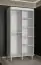Armoire étroite avec porte miroir Jotunheimen 49, couleur : blanc - dimensions : 208 x 100,5 x 62 cm (h x l x p), avec deux barres de penderie