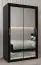 120 cm de large Armoire à portes coulissantes avec 2 portes | 5 casiers | 2 tringles à vêtements | Couleur: Noir Abbildung