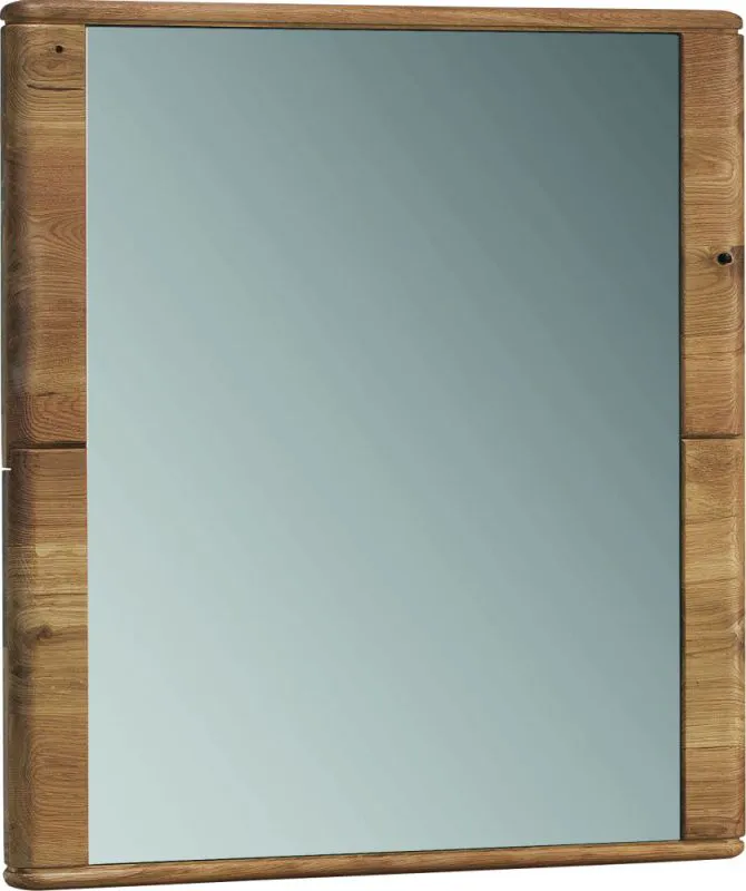 Miroir Lencois 04, Couleur : Naturel, Chêne massif - 79 x 71 x 4 (H x L x P)