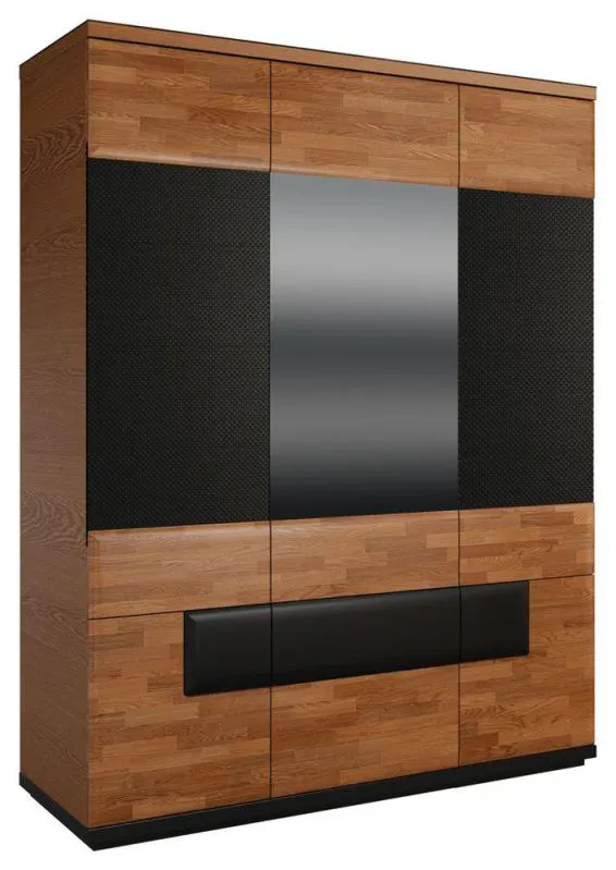 Armoire de chambre à coucher Noix / Noir 210x163x62 cm Abbildung