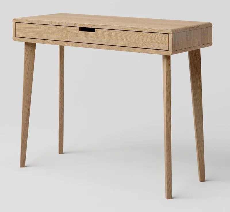 Bureau en chêne massif naturel, Aurornis 64 - Dimensions : 75 x 76 x 40 cm (H x L x P)