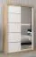 Armoire à portes coulissantes / Penderie Jan 02B avec miroir, Couleur : Chêne de Sonoma / Blanc mat - Dimensions : 200 x 120 x 62 cm ( H x L x P)