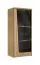 Armoire murale "Topusko" 17, couleur : chêne / noir, partiellement massif, charnière de porte à gauche - Dimensions : 103 x 43 x 36 cm (h x l x p)