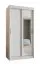 Armoire penderie 5 compartiments Signalkuppe 02 | 1 mètre de large | Blanc | Porte miroir | 2 tringles | Porte coulissante