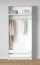 Ensemble d'armoires pour dressing - Ensemble C Aarwangen / Couleur : Blanc platine / Dimensions : 206 x 55 x 234 cm / Armoire ouverte / 3 tringles à vêtements / 10 tiroirs