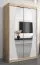 Armoire penderie coulissante Calvitero 02 avec miroir | Chêne Sonoma / blanc mat | 200 x 120 x 62 cm