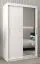 120 cm de large Armoire à portes coulissantes avec 2 portes | 5 casiers | 2 tringles à vêtements | Couleur: Blanc Abbildung